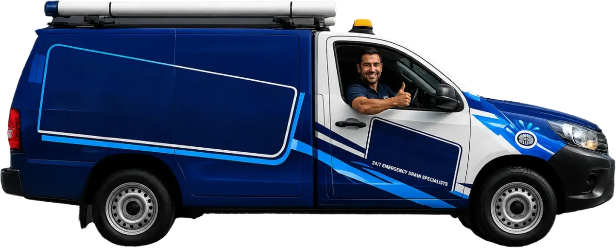 A licensed Newtown plumber heading out in the service van
