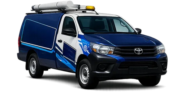 Licensed plumber van servicing Newtown
