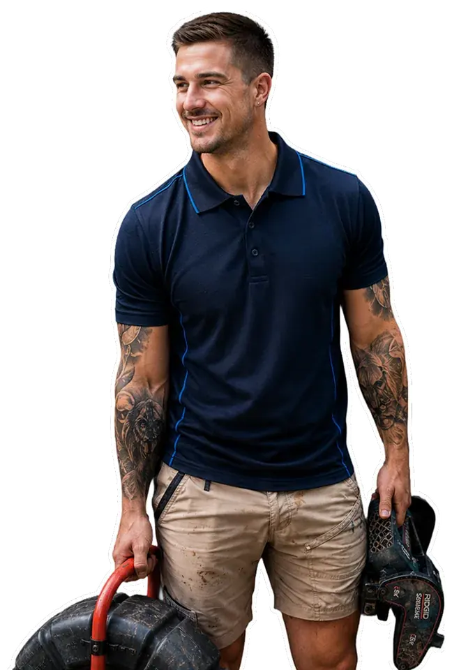 A licensed Newtown plumber with his tools